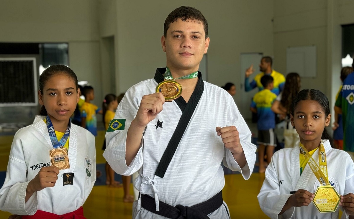 Nova Mutum fatura 4 medalhas em Grand Slam de Taekwondo. Foto: Vinícius Fantinel/PMNM